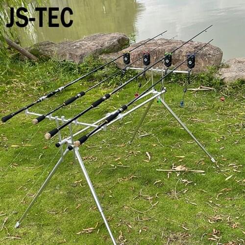 Aluminum Carp Fishing Rod Pod 4 Feet Adjustable Pole Stand Holder Foldable Fishing Pole Pod Stand Tackle Fishing Alarms Tools