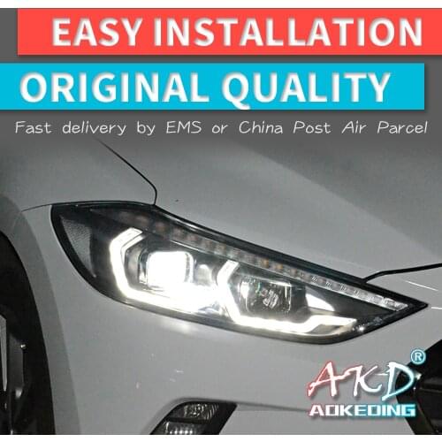 Car Headlight for Hyundai Elantra Headlights 2016-2019 LED Dual Projector Headlights Replacement High Low Beam Parking