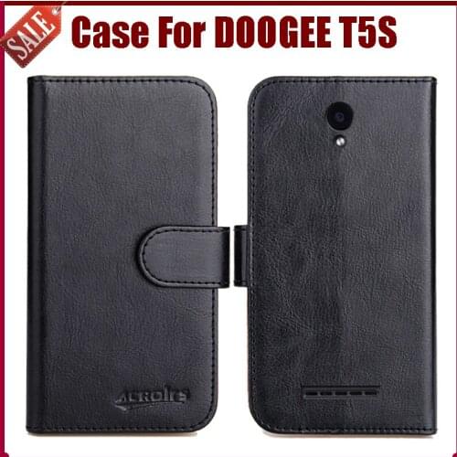 Hot Sale! DOOGEE T5S Case New Arrival 6 Colors High Quality Flip PU Leather Protective Phone Case For DOOGEE T5S Cover