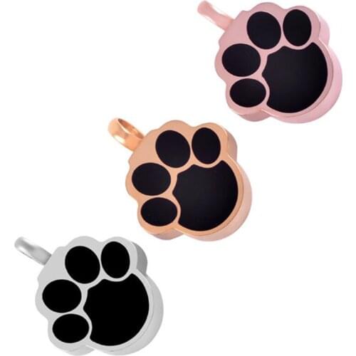 IJD8155 Mini Cremation Stainless Steel Pets Paw Print Dog/Cat Memorial Funeral Cremains Keepsake Pendant Jewelry Ash Urn Holder