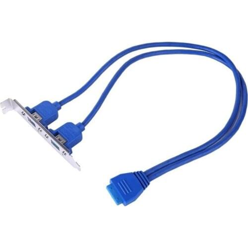 USB 3.0 Back Panel Cable Back Panel Cable 20 Pin Motherboard 2 Ports USB 3.0 Female Back Panel Header Connector Cable