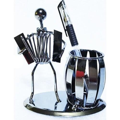Classic Popular Metal Music Man Pen Holder Desktop Organizer School Office Pencil Holder Organizer cute desk accessories