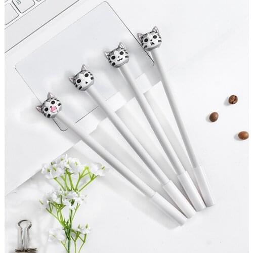 1pcs Kawaii Grey Cat Paint Brush Water Color Gel Ink Pen Soft Watercolor For Beginner Painting Drawing Art Supplies