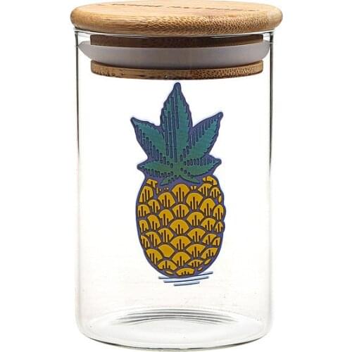 Smoking Dogo Herb Container Dry Herb Storage Bottle Sealed Container Glass Bong Smoking Accessories Glass Jar with Bamboo cap