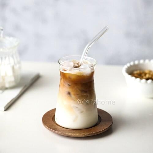 Handmade glass bottle Creative ice latte coffee cup glass heat-resistant glass cup water cup coffee cup juice milk tea cup
