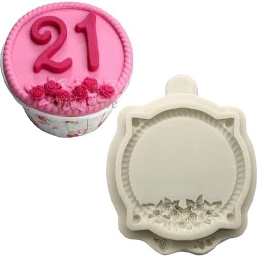 Round Photo Frame 100% Platinum Silicone Sugarcraft Mould, Fondant Cake Decorating Tools Bakeware