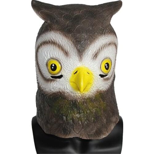 Cute Owl Latex Mask Halloween Fancy Dress Party Costume Props Cosplay Realistic Animal Headgear