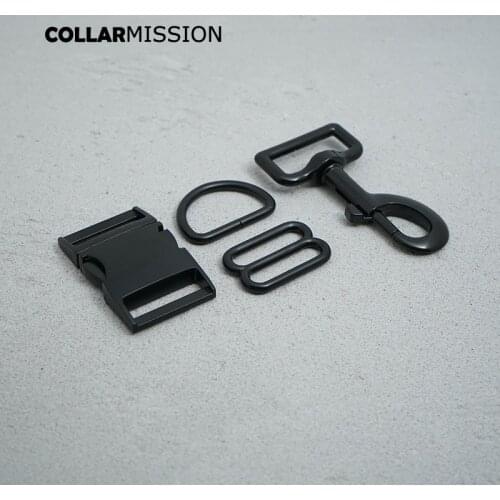 Metal buckle+adjust buckle+D ring+metal dog clasp/set) Retailing DIY dog collar black 30mm webbing sewing parts high quality