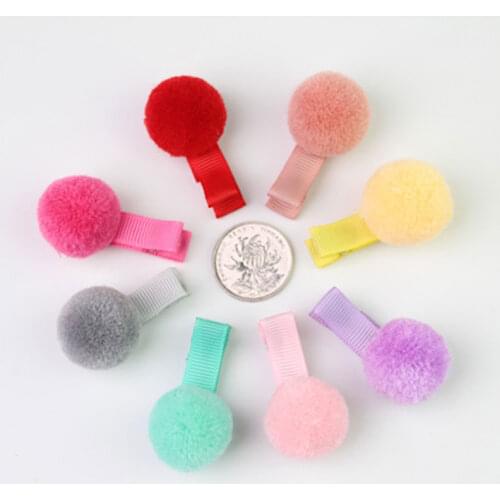 Cute Girls Fluffy Ball Pompom Hairpins Elastic Ponytail Holder Hairband Mini All-inclusive Hair Clip Hair Ropes Hair Accessories
