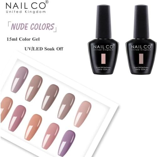 NAILCO Nude Varnish Hybrid 47 Colors Nail Gel UV LED Semi Permanent Nail Polish Art Lacquer Need To Base Top Coat Resin