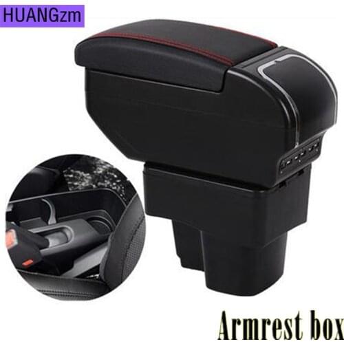 Armrest Box For Kia Rio 3 2011-2016 PU Leather Central Container Storage Box Armrest Box with USB Car Styling Accessories