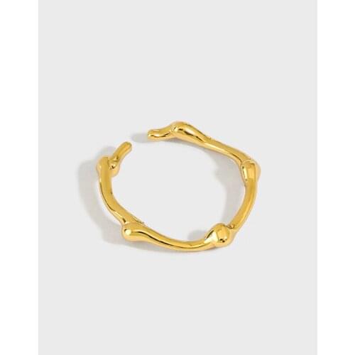 Casual 925 Sterling Silver Irregular Line Ring Women Finger Jewelry, Simple Gold Color Ring For Female Silver 925 Accessories