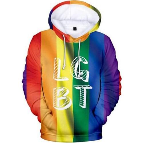 LGBT For Lesbian Gay Pride Equity Hoodie Colorful Rainbow LGBT Logo 3D Printed Hoodies Sweatshirts Harajuku Hip Hop Men/Women