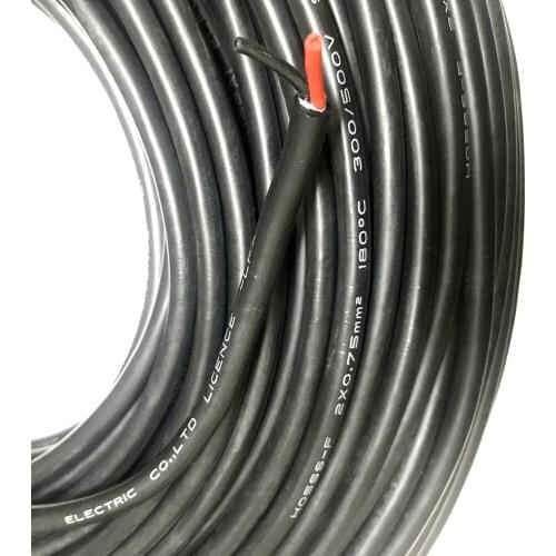 DHL 100M 2core Instrument Wire Silica gel high temperature cable 0.75 Square YGC high temperature resistant silicone soft wire