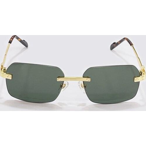 Luxury Brand Square Sunglasses For Men 2021 New Fashion Female Rimless Designer Sunglasses UV400
