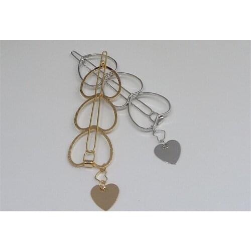 Japan and South Korea Simple Hollow out one Character Clip five Pointed Star Love Hairpin net Red Star Pendant Metal Jewelry