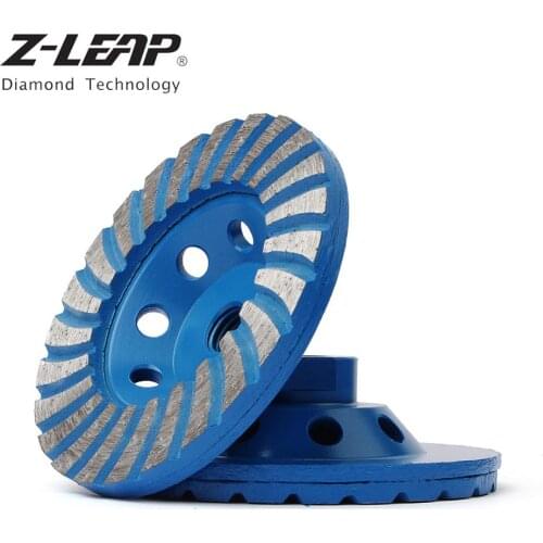 Z-LEAP 4" Diamond Cup Wheel With M14 Thread Concrete Granite Marble Grinding Wheel Wet Use Turbo Abrasive Tool For Angle Grinder