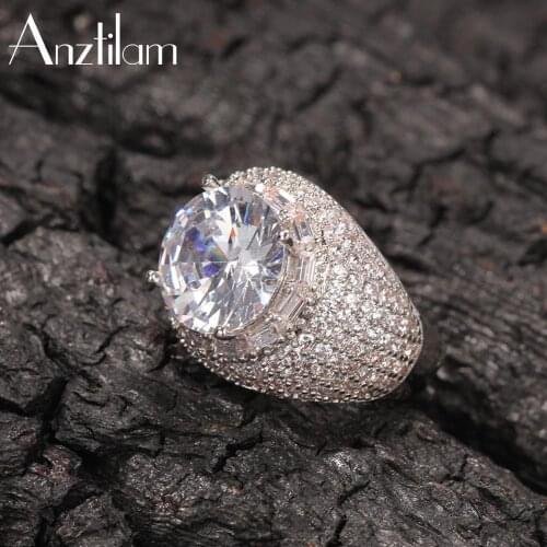 Women Rings Micro Paved Bling Iced Out AAA Cubic Zircon Gold Silver Color Personality Hip Hop Jewelry For Men Rings Gifts