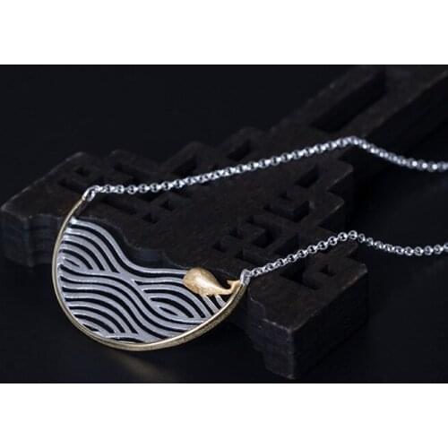 100% 925 Sterling Silver Creative Whale Pendant Necklace for Women High Quality Personality Fine Jewelry Gift