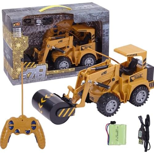 1:24 Five Channels RC Truck Road Roller 2.4G Remote Control Vibrate Drive Engineer Electronic Truck Model Hobby Toys Boys Gift