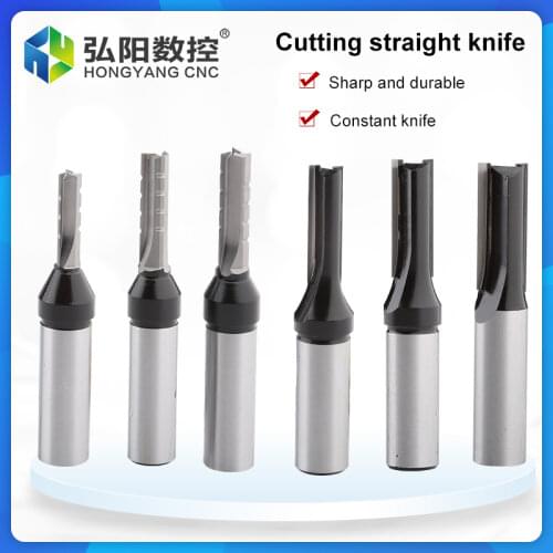 2 PCS TCT three-blade cutting straight knife woodworking engraving machine high hardness tungsten steel wear 1/2 handle