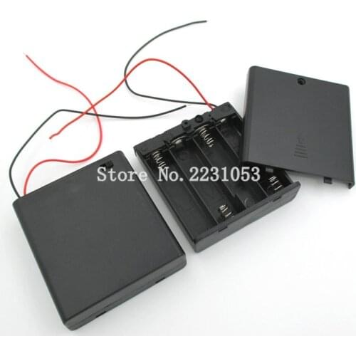 2PCS/LOT Four AA battery compartment lid can be fitted with a switch with 4 AA batteries with a thick line