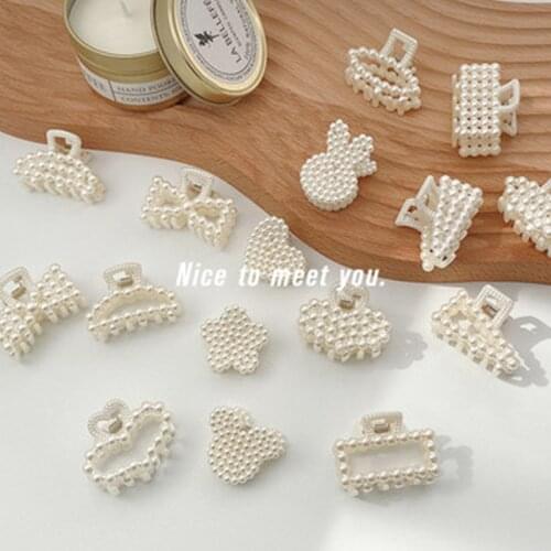 2021 New Fashion Exquisite Medium Small Pearl Geometric Hairpin Hair Crab Hair Claws Women Girl Hair Accessories Headwear