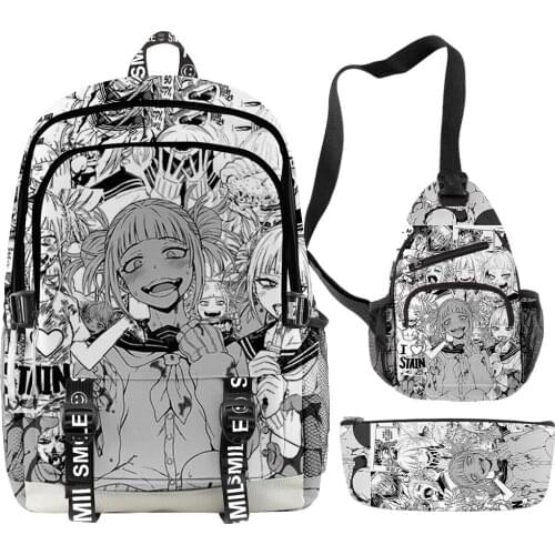 3pcs/set Japan Anime My Hero Academia Boys Girls Schoolbag Primary Backpack Middle School Students Oxford Waterproof Backpack