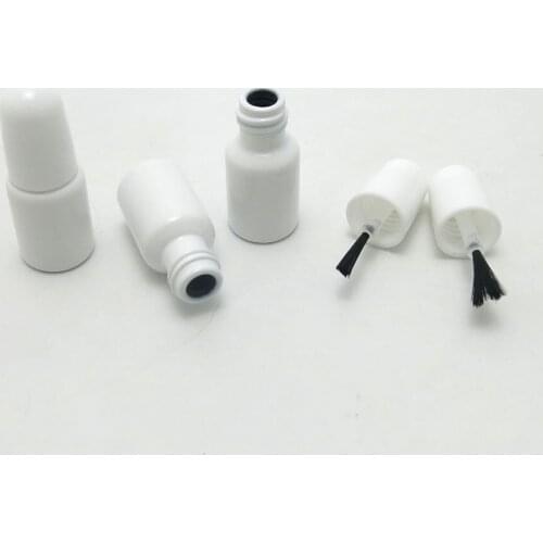 360 x 3ml Mini Nail Polish Bottle White Glass Packing Bottle with Black Brush Cap Cosmetic Container Separate Bottle Accessories