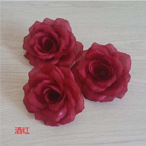 50pcs/Lots 10cm Artificial Roses Flower Head White Black Blue Gold Silver Fake Flowers Wedding Decoration Valentines Day Gift