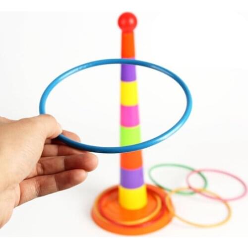 6 ring and 1 tower) safety kids child children Throw Throwing Ring Tower toys bauble indoor outdoor sports play game