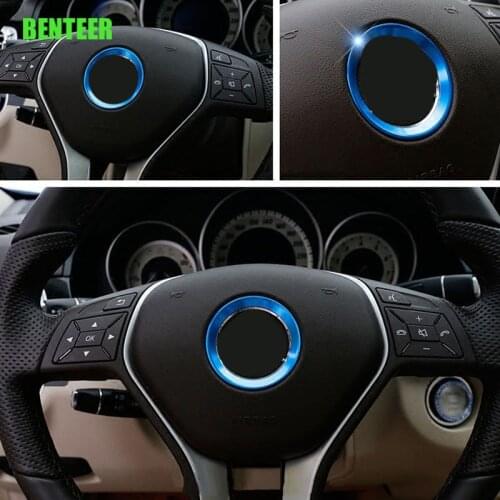 Aluminum car steering wheel sticker For Mercedes benz AMG w204 w211 W210 CLK c180 e200 CLA GLK GLE GLC A180 A B C E S class