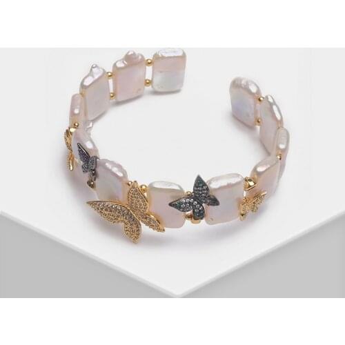 Amorita Exquisite butterfly fashion pearl bangle