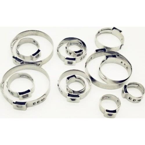 Free Shipping 50 pcs. High Quality Single Ear Hose Clamps Assortment Set One,Stainless Steel 304