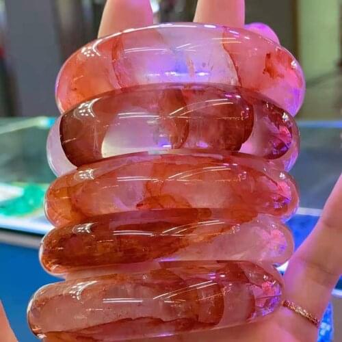 100% Class A Natural crystal bracelet Red glueFlower Bracelet Handcarving jade fashion jewelry bangles women gift bracelet