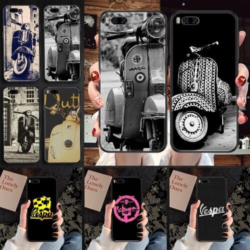 Vespa Scooter Motorcycle Phone case For Xiaomi Mi Max Note 3 A2 A3 8 9 9T 10 Lite Pro Ultra black soft bumper fashion waterproof