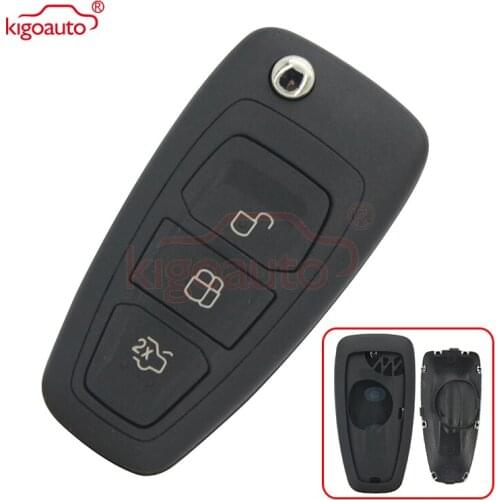 Kigoauto Flip remote key case shell 5WK49986 3 button HU101 key blade for Ford C-Max Focus Grand C-Max Mondeo car key 2009-2014