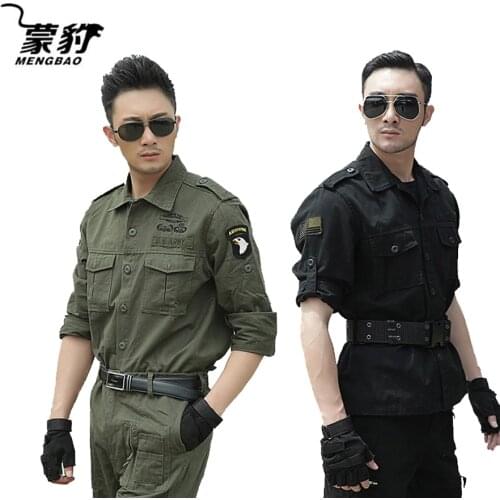 Black Military Uniform US Army Tactical Suit Special Force Cotton Tactico CS Working Clothes Men Female Army Green Clothing