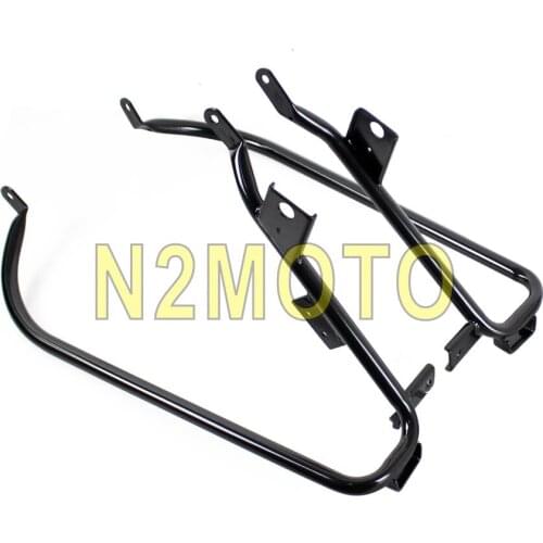 Black Hard Steel Motorcycle Rear Saddlebag Support Kit Bracket Holder for Harley Touring Model Road King Street Glide 2009-2013
