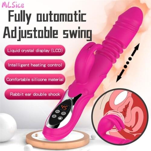 Dildo Vibrator for Women Heating Telescopic Rotation Vibrator Tongue Licking Clitoris G-spot Stimulator Adult Sex Toys for Women