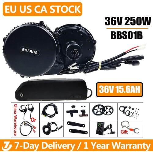BBS01 Bafang Electric Bike 8fun 250W Motor with Battery 15.6AH E Bike 250W Kit Electric Bicycle Conversion Kit 250W 36V Bike Kit