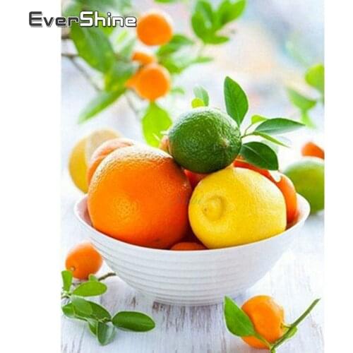 Evershine Diamond Painting Full Square Drill Fruit Cross Stitch Kit Diamond Embroidery Fruit Rhinestone Pictures Home Decoration