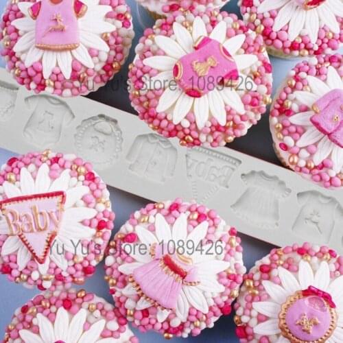 Baby Clothes Shapes Silicone Sugarcraft Moulds, Fondant Cake Decorating Tools, Silicone Soap Moulds