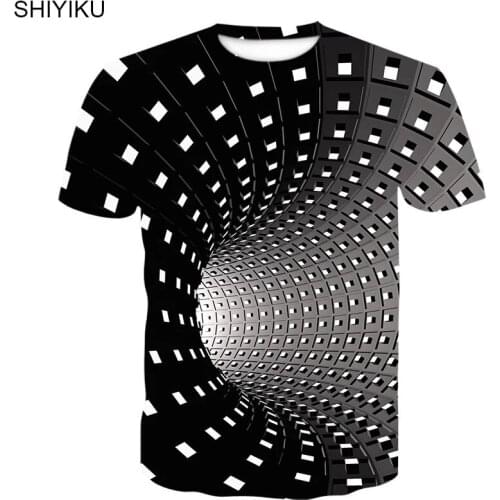 New Swirl Short Sleeve T-shirt Summer Mens T-shirt Mens Casual Top 3DT-Shirts Fashion O-Neck Shirt Large Size Streetwear