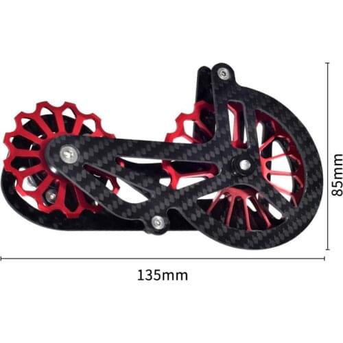 Mountain Bike 17T Ceramic Bearing Carbon Fiber Rear Dial Aluminum Alloy Guide Wheel Rear Dial Carbon FiberLarge Guide Wheel