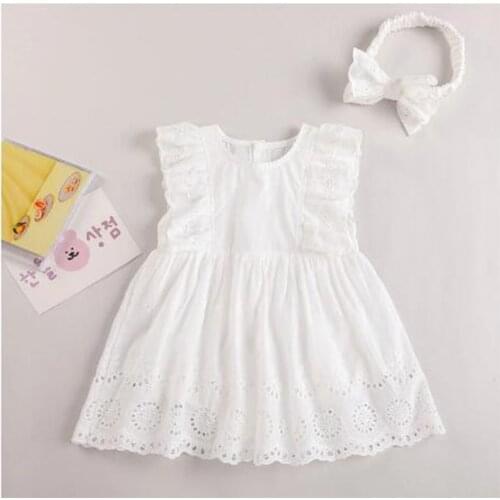 2021 Summer Newborn Infant Baby Girls Romper Pure Color Fly Sleeve Rompers Clothing Kids Girl Sleeveless Rompers Clothes