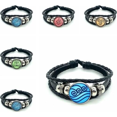 Cosplay New Avatar The Last Airbender Bracelet Kingdom Jewelry Air Nomad Fire And Water Tribe Dome Glass Bracelet gift