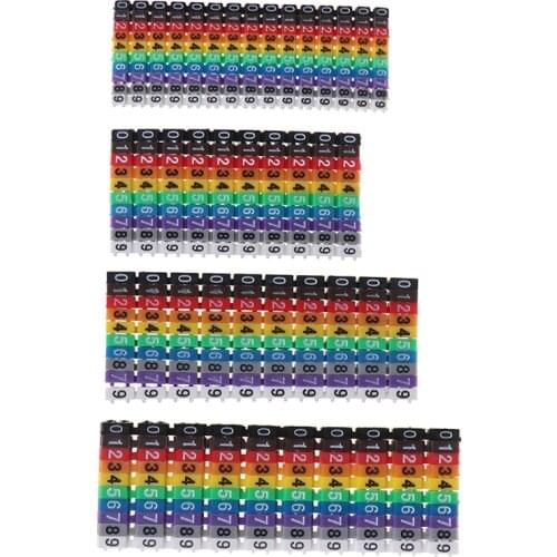 150 Pcs/lot Cable Markers Colourful C-Type Marker Number Tag Label For 2-3mm Wire