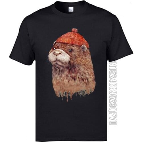 Cute River Otter Animal T Shirts Men Faddish Personalized Tops Tees O Neck 100% Cotton Birthday T Shirts Gift Short Sleeve