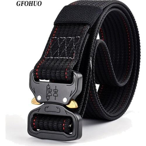 3.7cm Width New Luxury Design Men Army Tactical Nylon Belts Breathe Freely Outdoor sport Canvas Belt Combat Strap Waistband